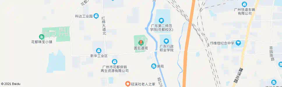 广州荔红路口(圆玄道观)_公交站地图_广州公交_妙搜公交查询2025