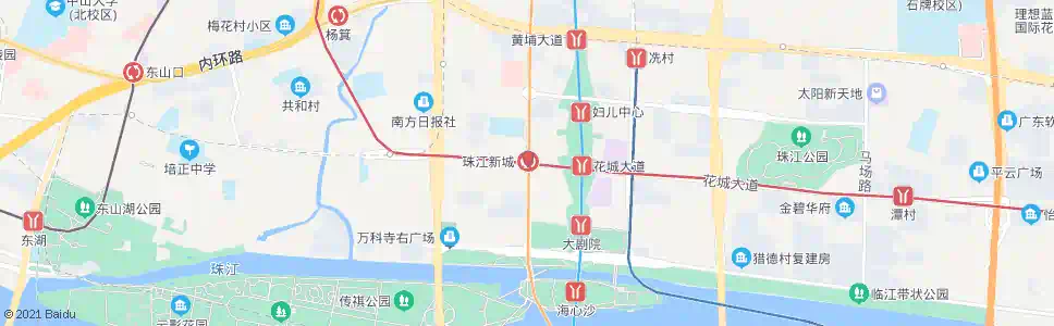 广州珠江新城站_公交站地图_广州公交_妙搜公交查询2025