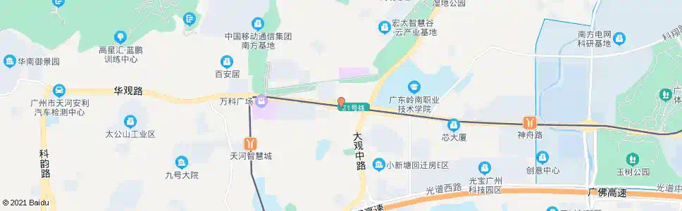 广州华观路东_公交站地图_广州公交_妙搜公交查询2025