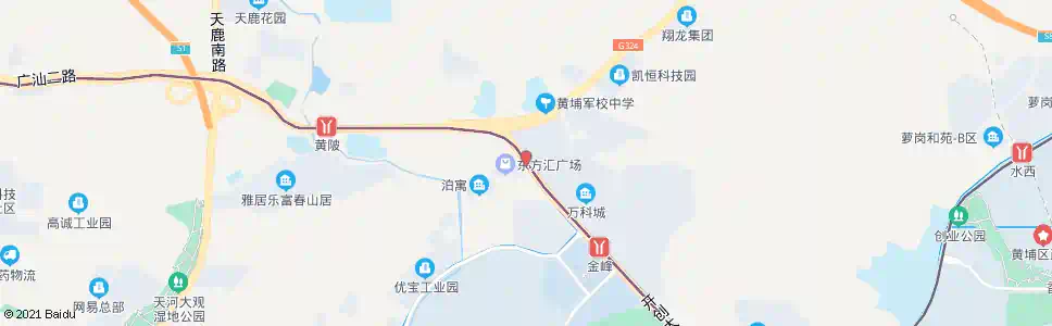 广州开创大道(广汕路口)_公交站地图_广州公交_妙搜公交查询2025
