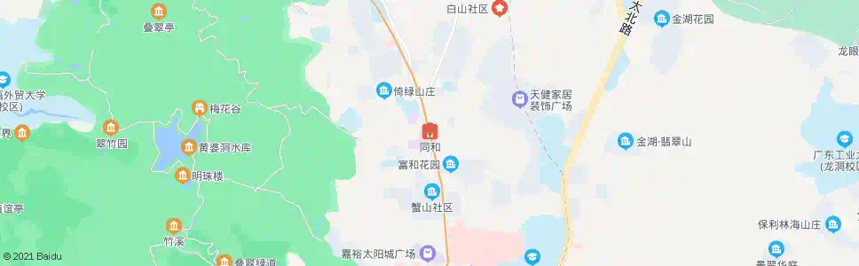 广州同和干休所_公交站地图_广州公交_妙搜公交查询2025