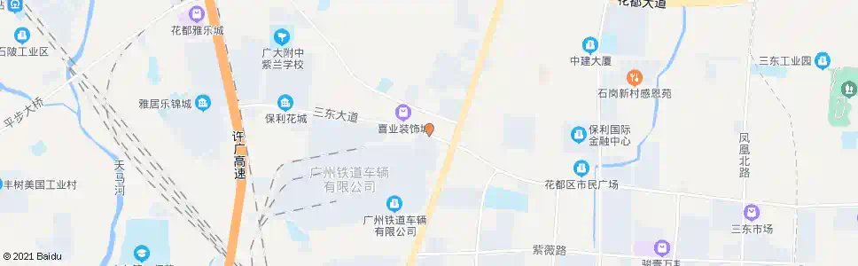 广州石岗村(三东大道)_公交站地图_广州公交_妙搜公交查询2025