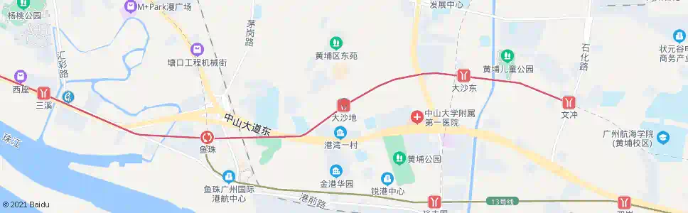 广州地铁大沙地总站_公交站地图_广州公交_妙搜公交查询2025