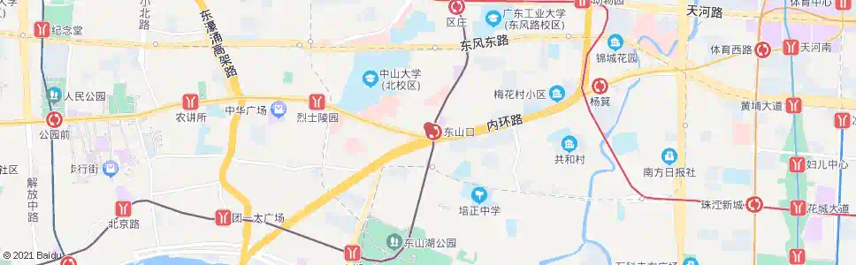 广州东山总站(东华北路)_公交站地图_广州公交_妙搜公交查询2025