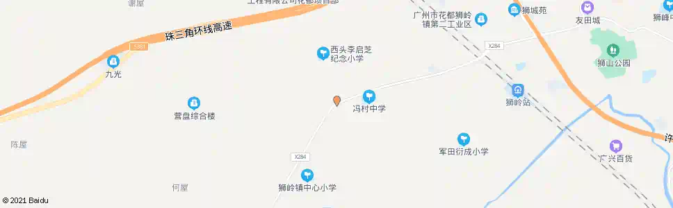 广州冯村市场_公交站地图_广州公交_妙搜公交查询2025