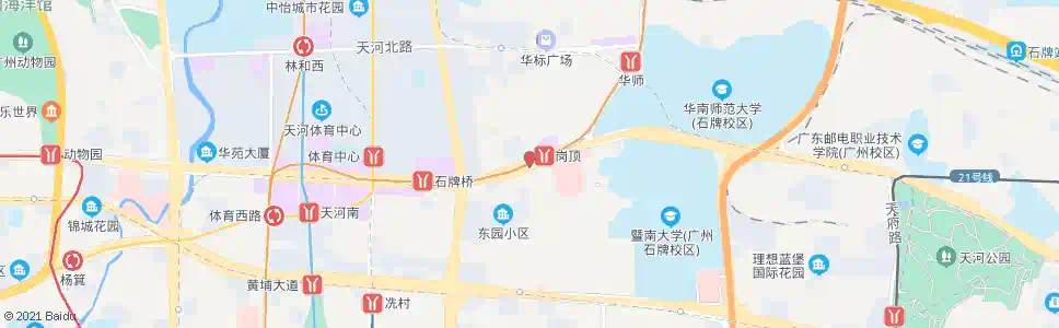 广州brt岗顶_公交站地图_广州公交_妙搜公交查询2025