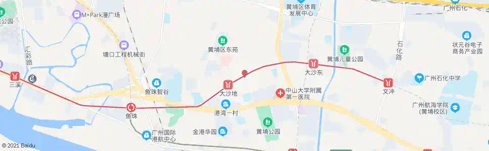 广州大沙桥西_公交站地图_广州公交_妙搜公交查询2025