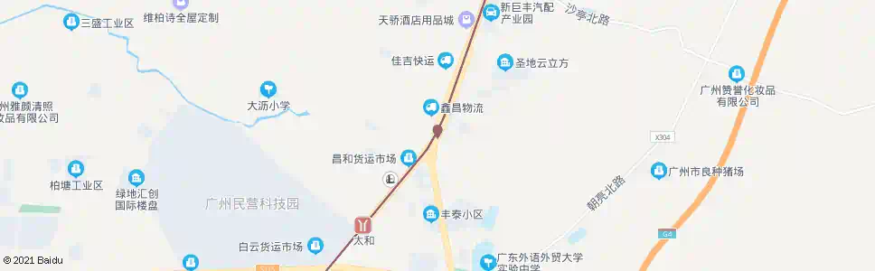 广州太和村口_公交站地图_广州公交_妙搜公交查询2025