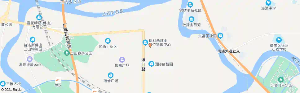 广州三山大道(保利西雅图一期)_公交站地图_广州公交_妙搜公交查询2025