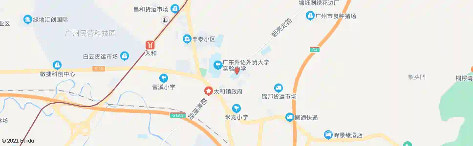 广州太和中学_公交站地图_广州公交_妙搜公交查询2025