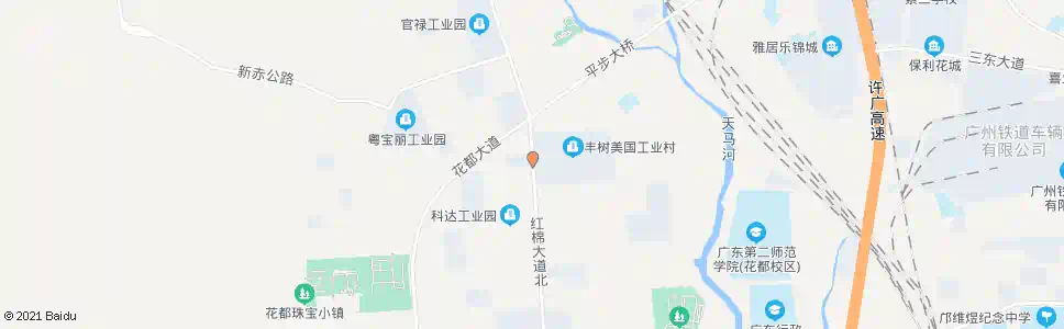 广州美国工业区_公交站地图_广州公交_妙搜公交查询2025