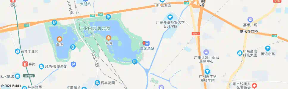 广州夏茅总站(白云湖公园)_公交站地图_广州公交_妙搜公交查询2025