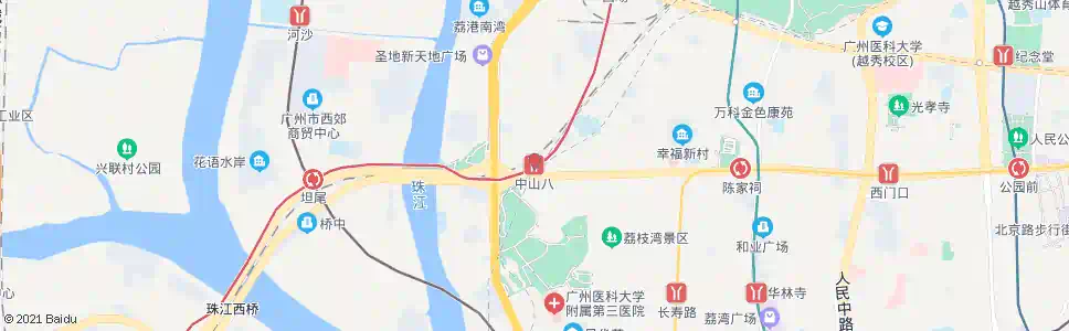 广州中山八站_公交站地图_广州公交_妙搜公交查询2025