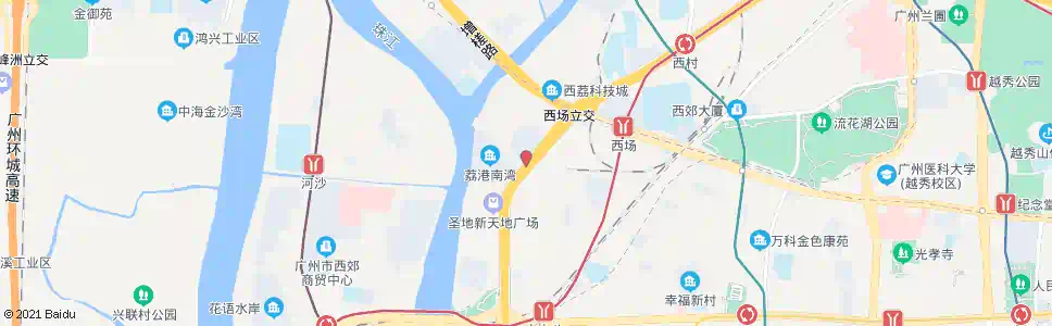 广州西场立交_公交站地图_广州公交_妙搜公交查询2025