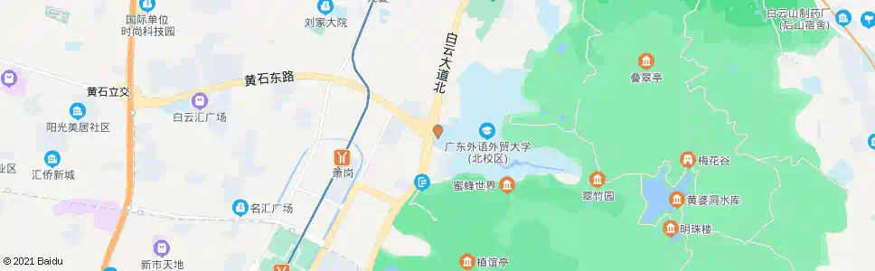 广州外语学院(白云山西门)_公交站地图_广州公交_妙搜公交查询2025