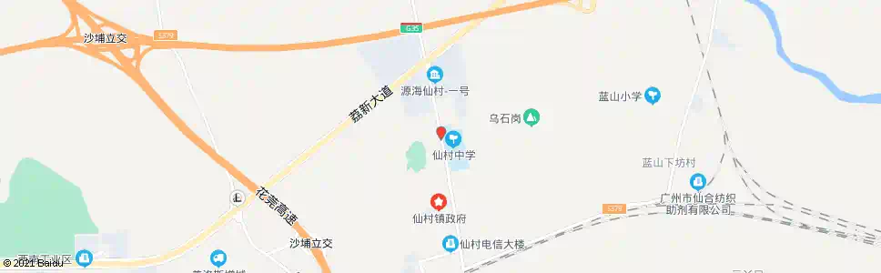 广州仙村中学_公交站地图_广州公交_妙搜公交查询2025