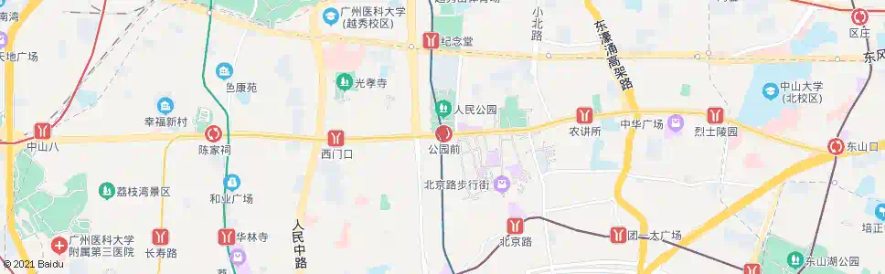 广州公园前站_公交站地图_广州公交_妙搜公交查询2025