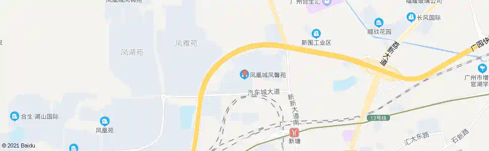 广州凤凰城大道(广园快速路口)_公交站地图_广州公交_妙搜公交查询2025