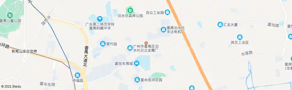 广州旧水坑中心街_公交站地图_广州公交_妙搜公交查询2025