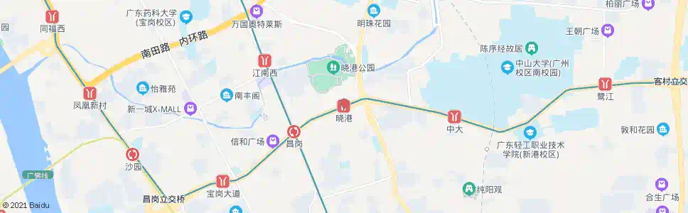 广州晓港站_公交站地图_广州公交_妙搜公交查询2025