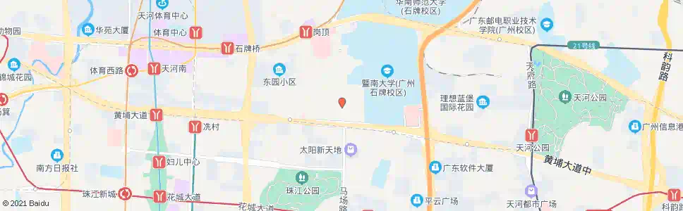 广州石牌东路南_公交站地图_广州公交_妙搜公交查询2025