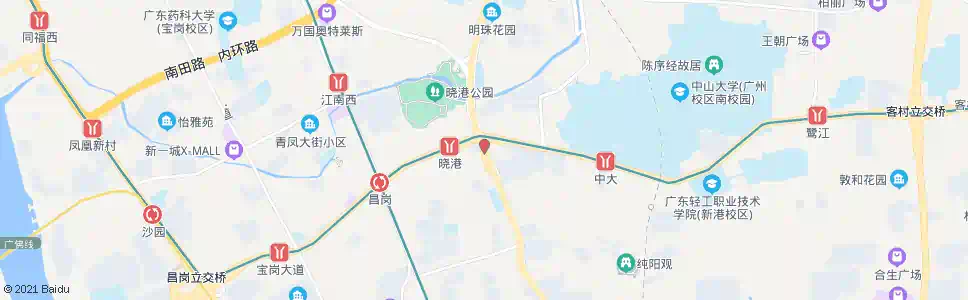 广州晓港新村_公交站地图_广州公交_妙搜公交查询2025