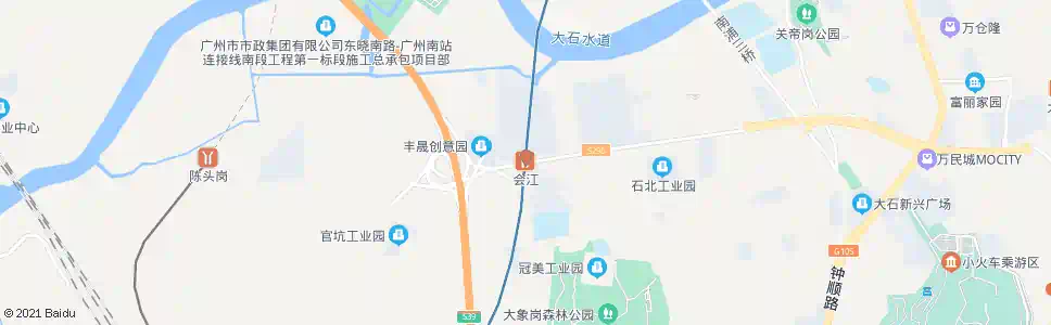 广州地铁会江站_公交站地图_广州公交_妙搜公交查询2025