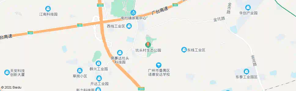 广州坑头村生态公园_公交站地图_广州公交_妙搜公交查询2025