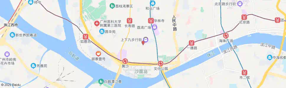 广州上下九步行街_公交站地图_广州公交_妙搜公交查询2025