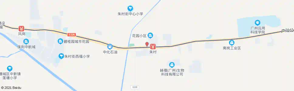 广州朱村街道办_公交站地图_广州公交_妙搜公交查询2025