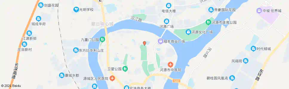 河源街心花园_公交站地图_河源公交_妙搜公交查询2025