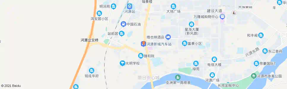 河源新城车站_公交站地图_河源公交_妙搜公交查询2025