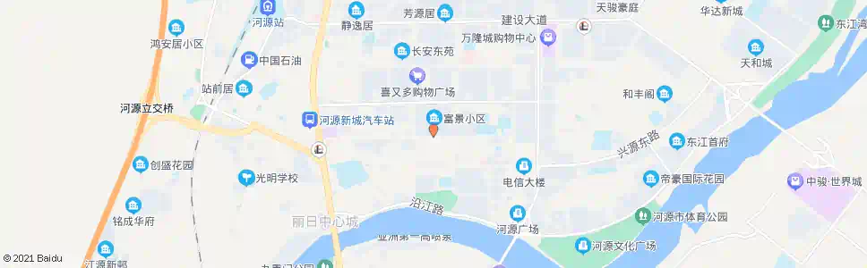河源富景小区南门_公交站地图_河源公交_妙搜公交查询2025