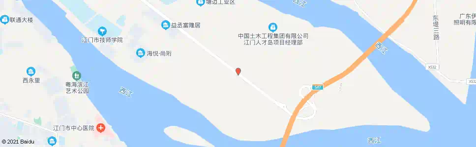 江门豸冈市场_公交站地图_江门公交_妙搜公交查询2025