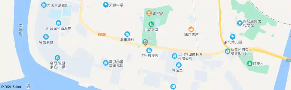 江门小鸟天堂_公交站地图_江门公交_妙搜公交查询2025