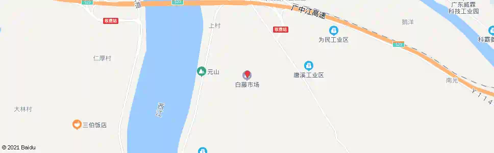 江门白藤市场_公交站地图_江门公交_妙搜公交查询2025
