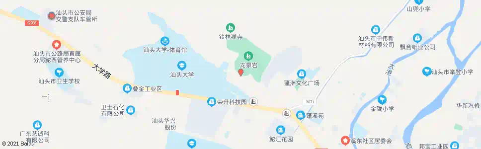 揭阳汕头大学(原七日红公园)_公交站地图_揭阳公交_妙搜公交查询2025