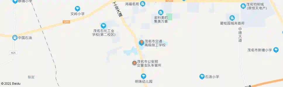 茂名交通技工学校_公交站地图_茂名公交_妙搜公交查询2025