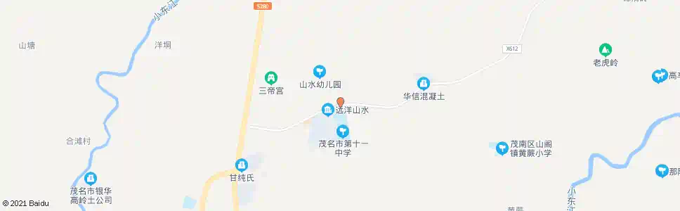 茂名山阁小学_公交站地图_茂名公交_妙搜公交查询2025