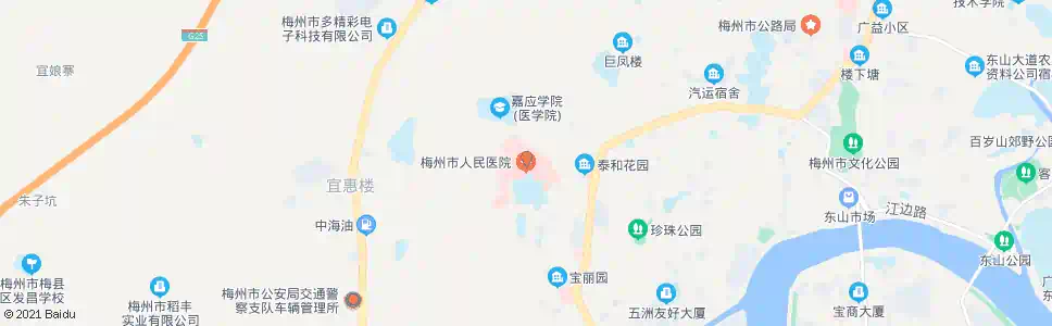 梅州新梅县人民医院_公交站地图_梅州公交_妙搜公交查询2025