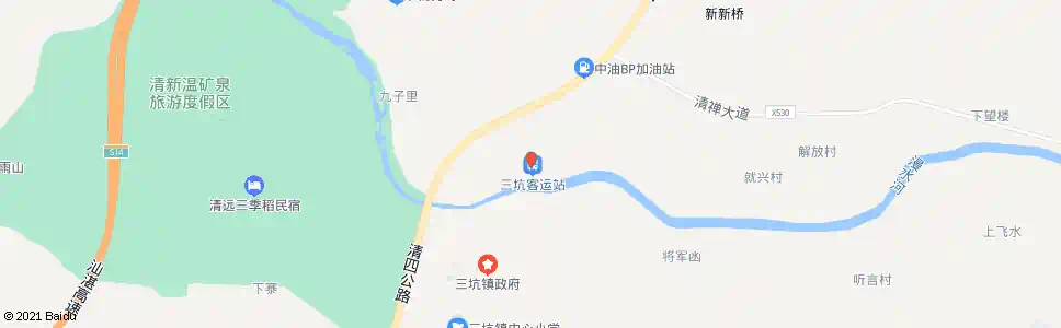 清远三坑_公交站地图_清远公交_妙搜公交查询2025