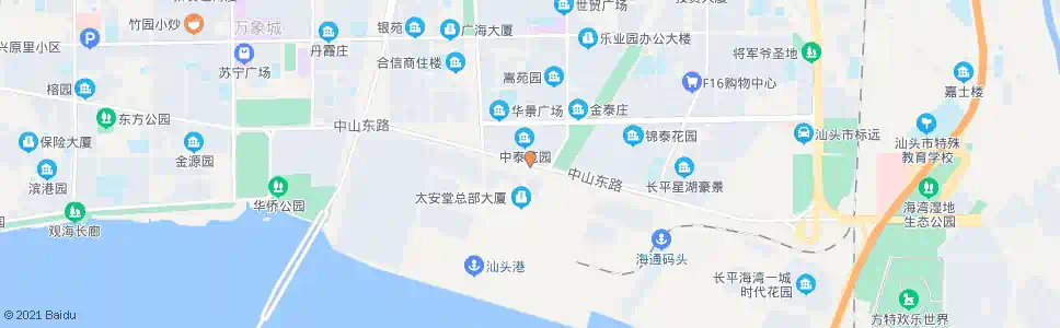 汕头中泰花园南_公交站地图_汕头公交_妙搜公交查询2025