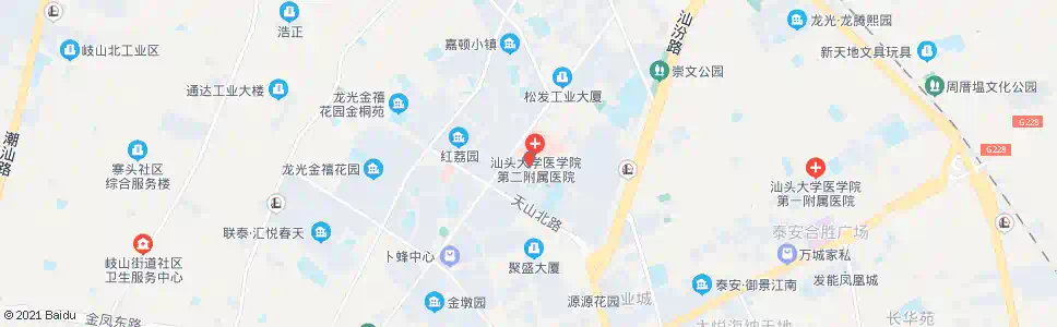 汕头汕大附二医院南_公交站地图_汕头公交_妙搜公交查询2025