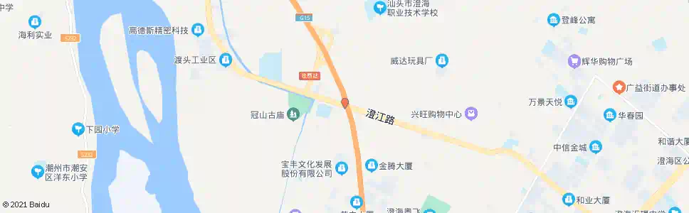 汕头冠山_公交站地图_汕头公交_妙搜公交查询2025