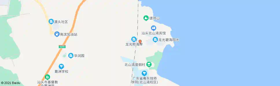 汕头北山湾泳场_公交站地图_汕头公交_妙搜公交查询2025