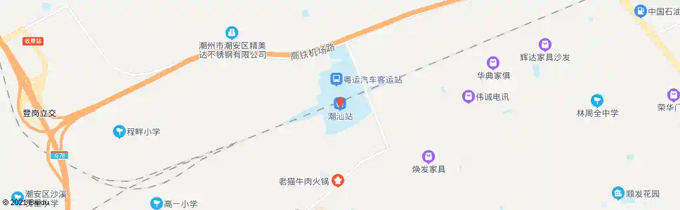 汕头厦深高铁潮汕站_公交站地图_汕头公交_妙搜公交查询2025