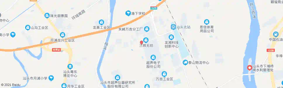 汕头万吉工业区_公交站地图_汕头公交_妙搜公交查询2025
