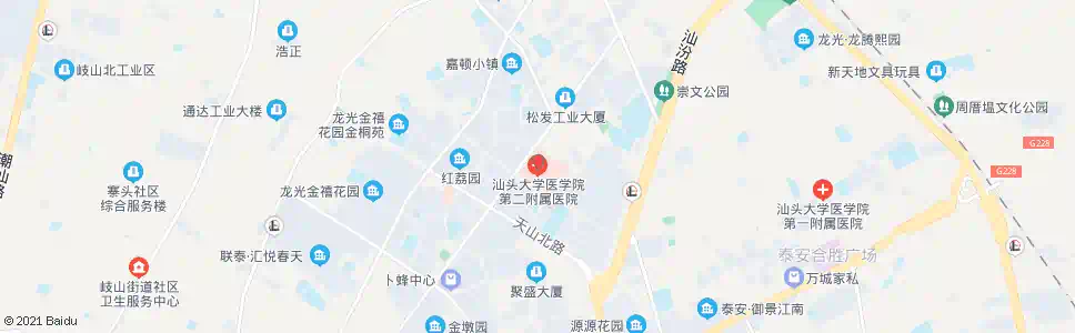 汕头汕大医附二院_公交站地图_汕头公交_妙搜公交查询2025