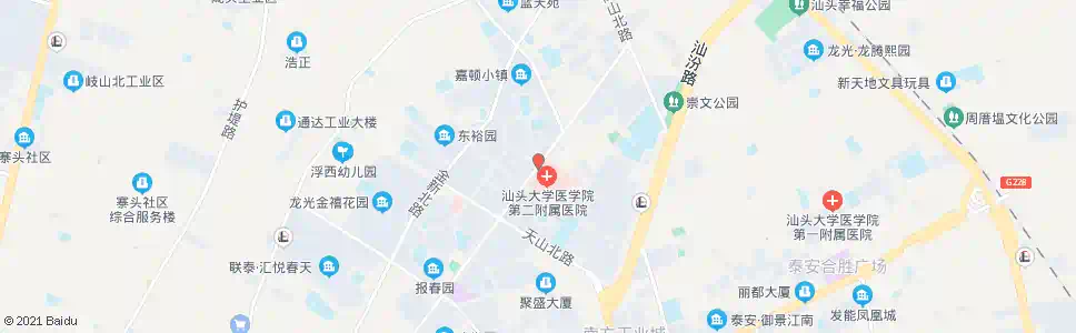 汕头汕大附二医院_公交站地图_汕头公交_妙搜公交查询2025