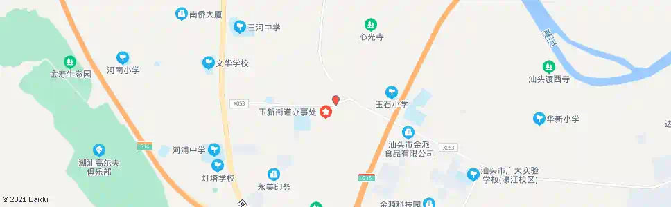 汕头玉新街道办_公交站地图_汕头公交_妙搜公交查询2025